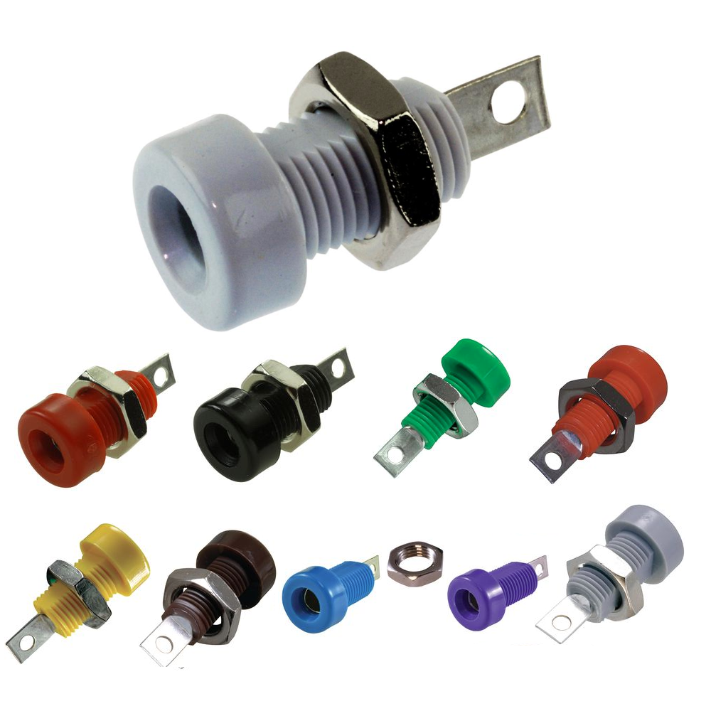 Banana Test Connector Jack Panel Mount 15A 7kV Tin Plated Contacts