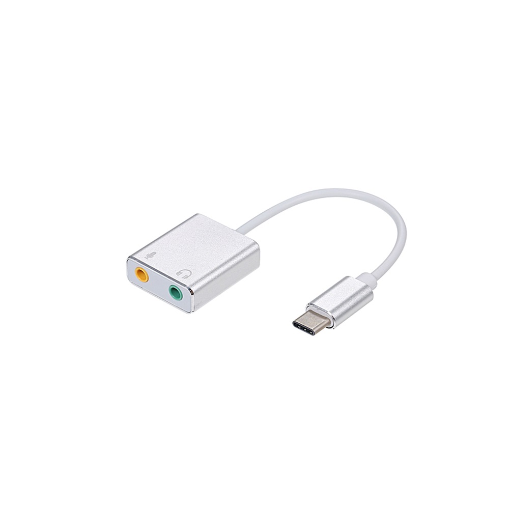 Aluminium Type-C USB3.1 Aux 3.5mm Headset and Mic Adapter