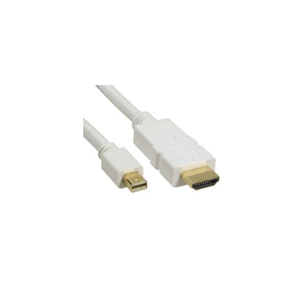 Mini Displayport Male to HDMI Male Cable 15' - White