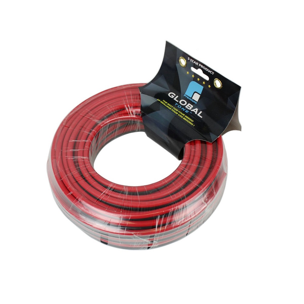 50ft Speaker Wire 8AWG Red/Black Fire Retardant CCA