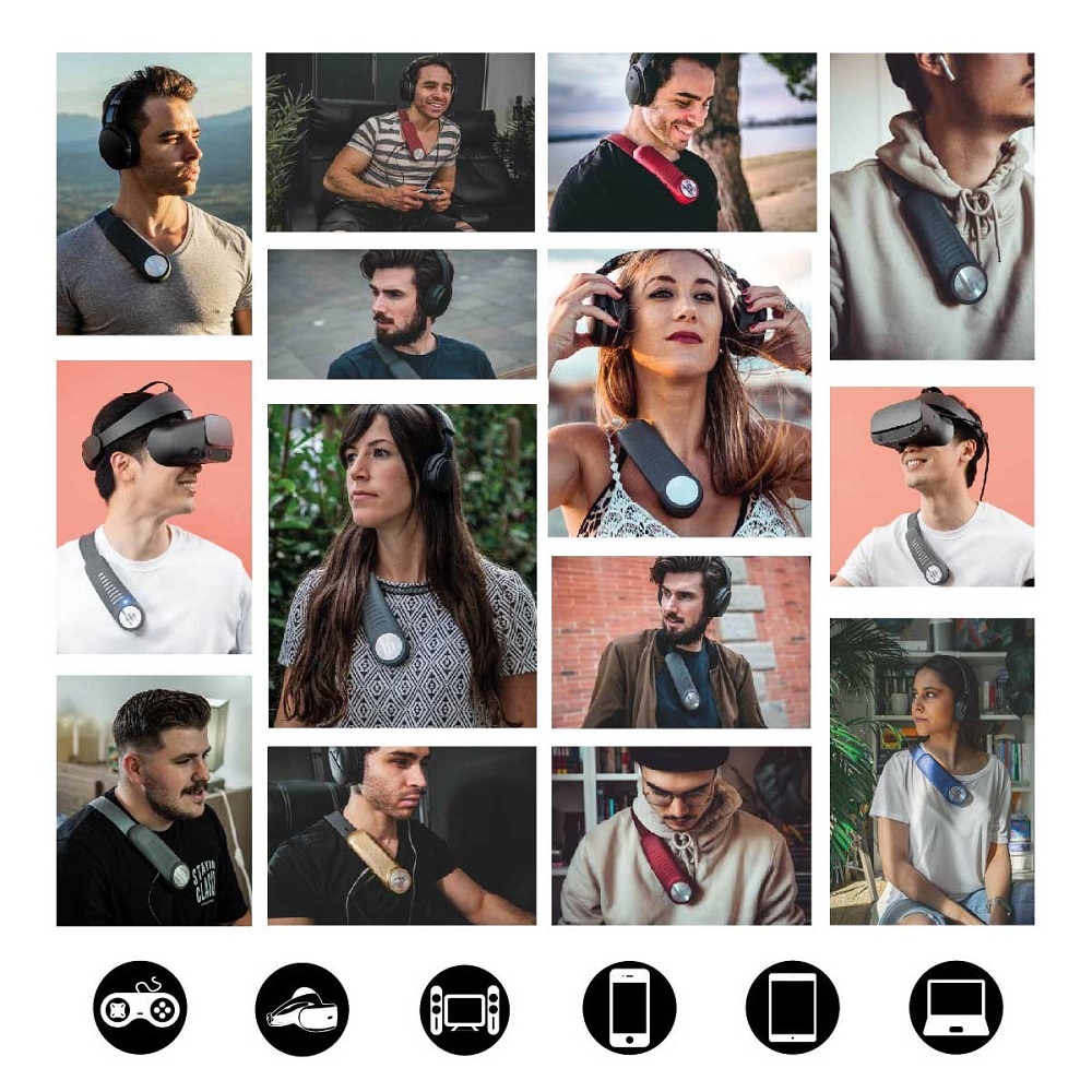 BassMe Wearable Subwoofer for Music / Gaming / VR Kit, Soundwave and Vibration Technology, Bluetooth
