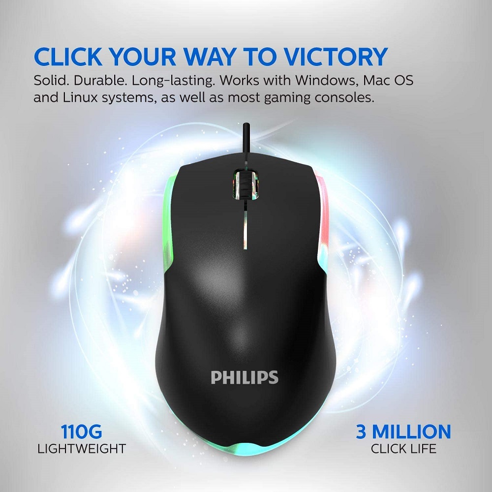 Souris USB Gamer Philips avec Ambiglow RGB FX 1200dpi
