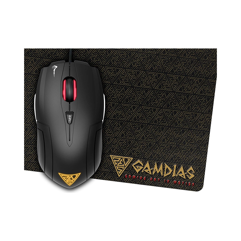Gamdias DEMETER E1 3200dpi Optical Gaming Mouse & NYX E1 Gaming Mouse Mat Combo