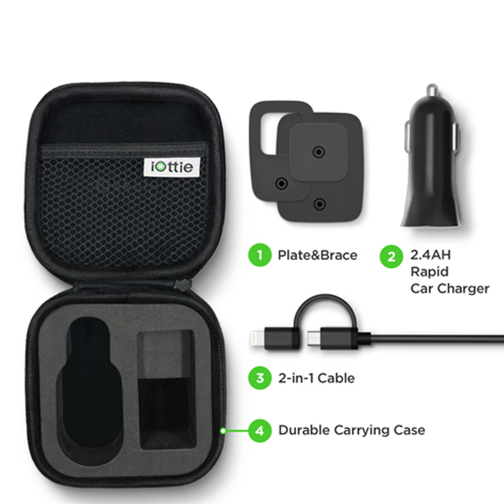 Support d'Évent iTap Magnétique et Kit de Charge Voyage - Noir