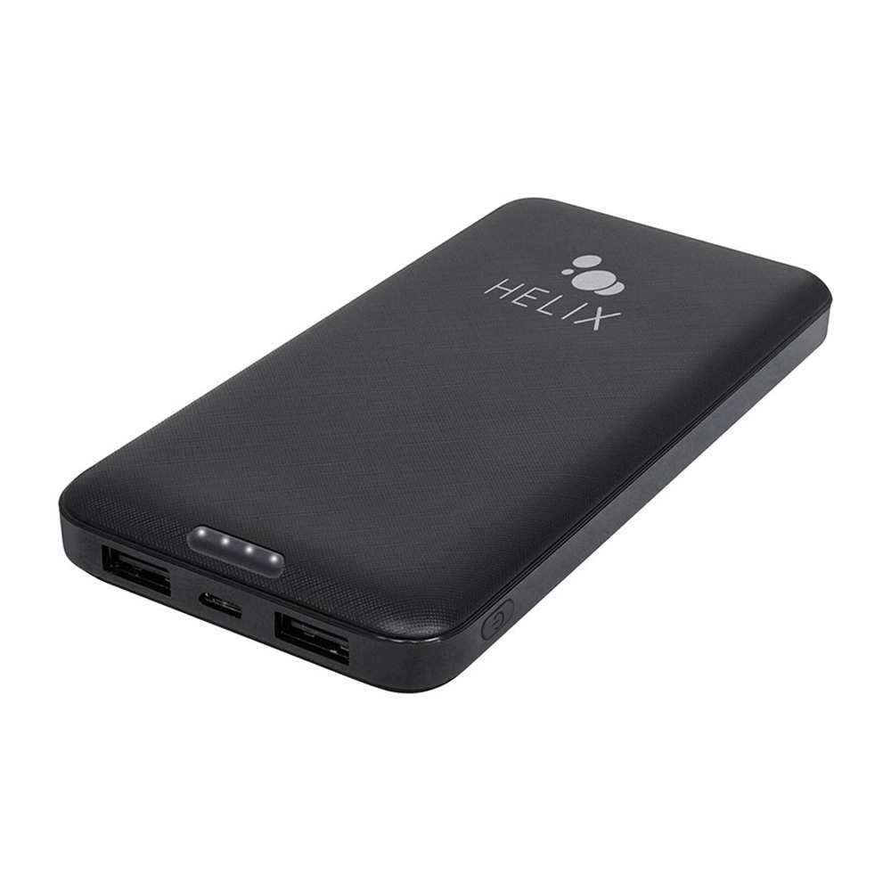 Helix - Batterie de Secours 10000mAh avec Double Port USB-A - Noir