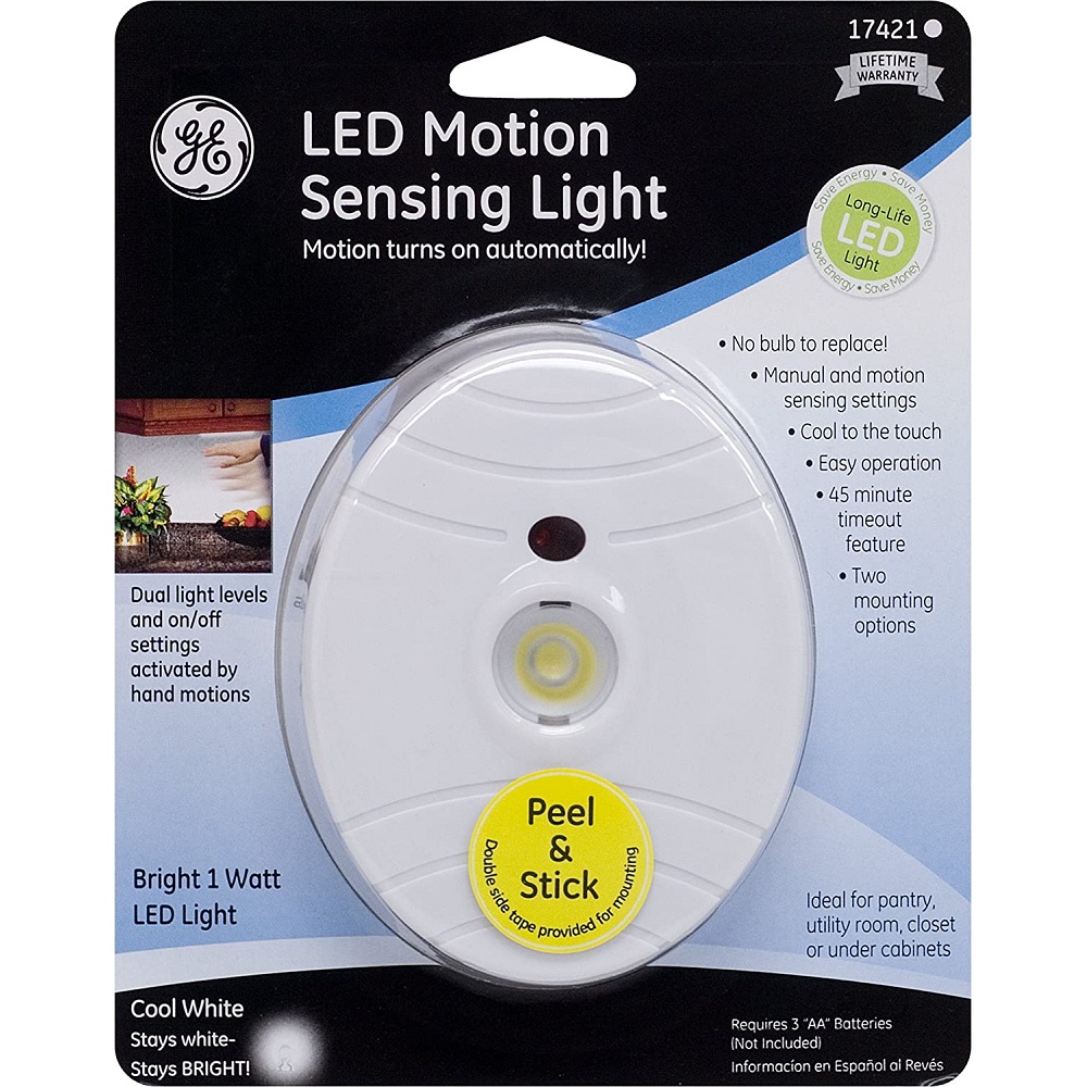 LED Battery Operated Plastic Motion Sensing Light - White