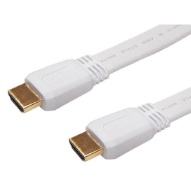Premium HDMI 1.4 High Speed w/Ethernet Cable - Flat White, 10'