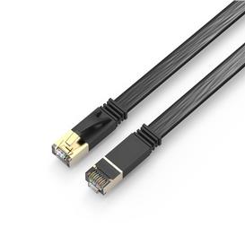 Câble réseau Ethernet Plat Cat7 U/FTP, 600MHz, 10Gbps, RJ45, Noir