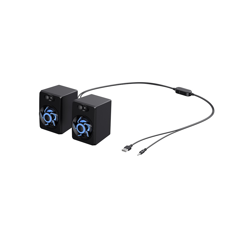 Éclairage LED 2.0 Canaux Prise Audio Stéréo 3.5mm Alimentation USB Haut-Parleur PC 6W