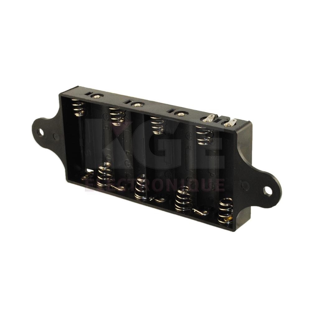 Porte-Batteries pour 6 Batteries AA avec Connexion à Souder et Pièces de Montage