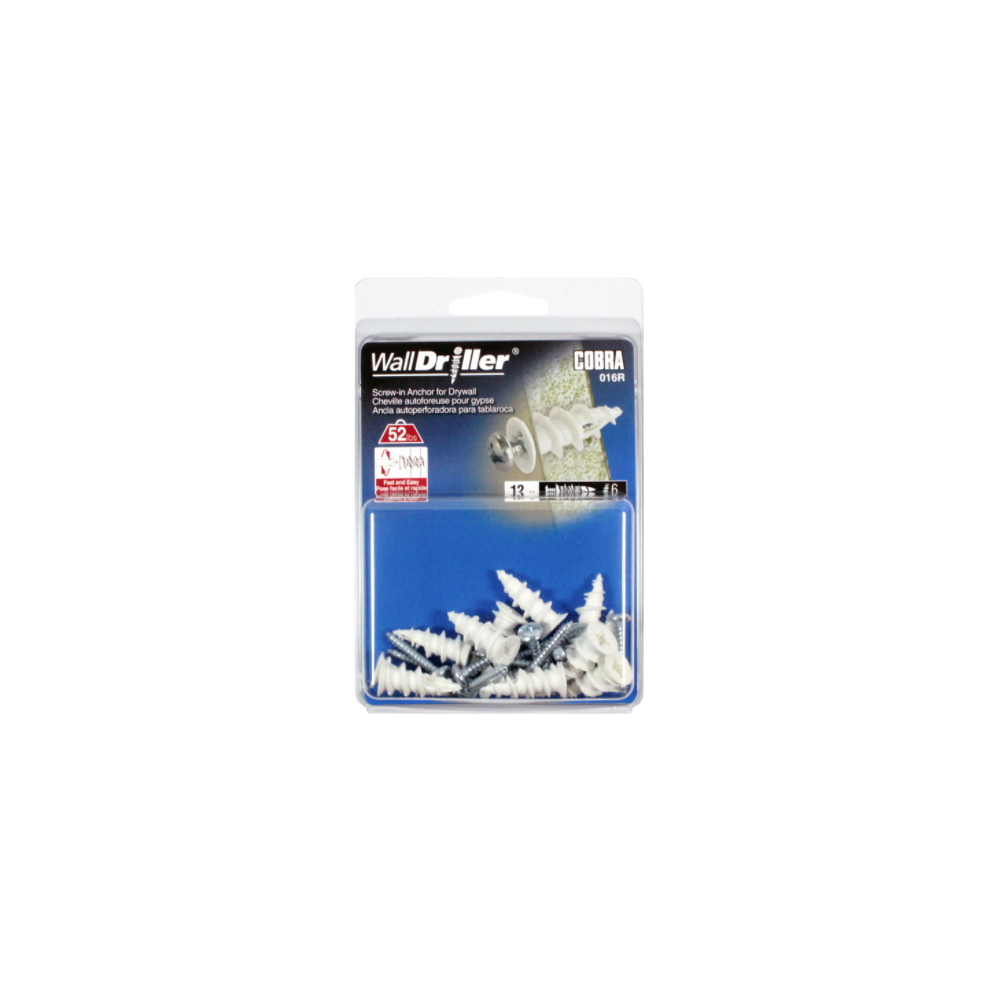 12-Pack - Anchors with Screws #6 Zinc