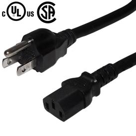 2' NEMA 5-15P to IEC C13 Power Cable 18AWG