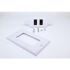 Palque murale Décora à double connexion HDMI femelle - 2 port - Blanc