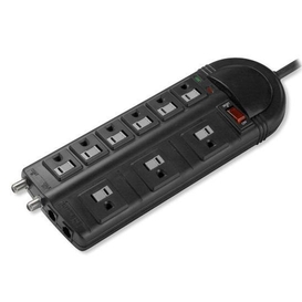 Barre d'Alimentation  9 Prises - Noire  corde 10 pieds 3150 joules