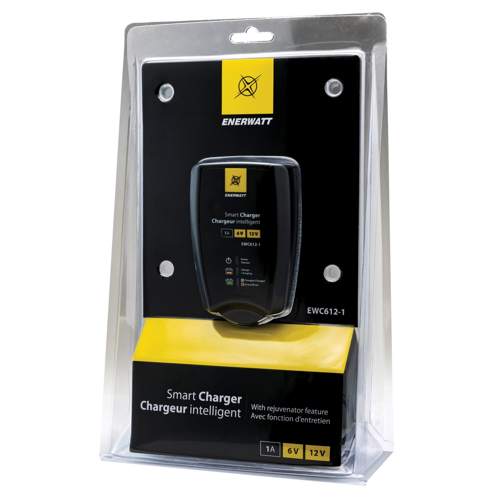 Chargeur pour batteries 6 ou 12 VDC automatique 900mA