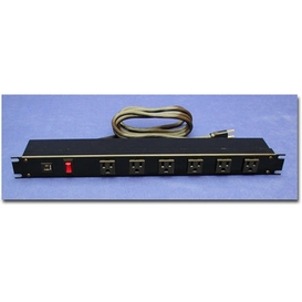 Barre d'Alimentation 15 A pour Cabinet (90°) - Noire, 6 Prises, Fil 6', Interrupteur On/Off