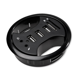 Concentrateur de Bureau USB 2.0 avec Lecteur de Cartes - 3 Ports