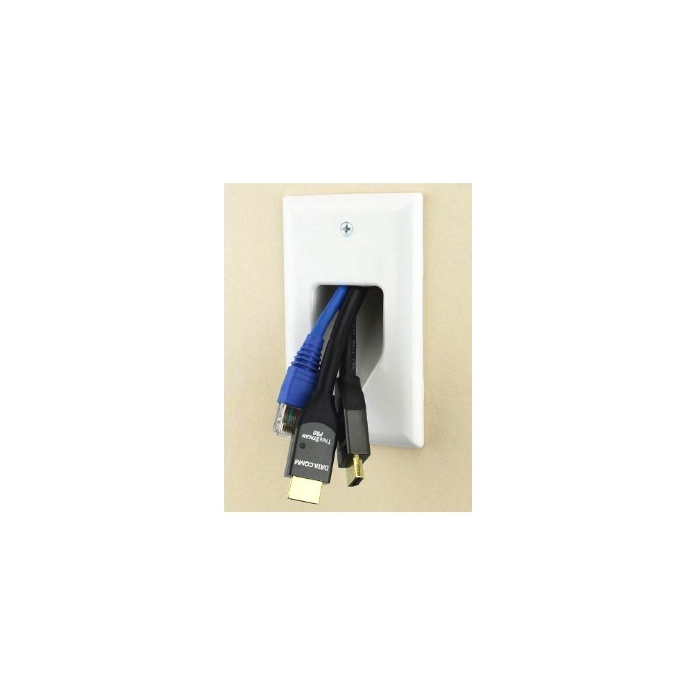 1-Gang Recessed Low Voltage Cable Pass Through Wall Plate