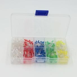 Boîte de 200 DELs 3mm & 5mm Rouge-Vert-Bleu-Jaune-Blanc