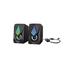 2.0pcs RGB Light 3.5mm Plug + USB Powered Stereo Computer Gaming Speaker Black