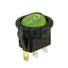 Lighted Snap-In Round SPST DC Green Rocker Switch ON/OFF
