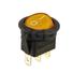 Lighted Snap-In Round SPST DC Amber Rocker Switch ON/OFF