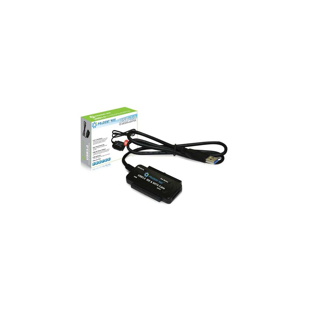 Prudent Way SATA & IDE 2.5in/3.5in to USB3.0 Adapter, Up to 5Gbps, One Touch Back Up