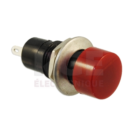 Interrupteur à Bouton Poussoir Rond Rouge SPST OFF/-/(ON)