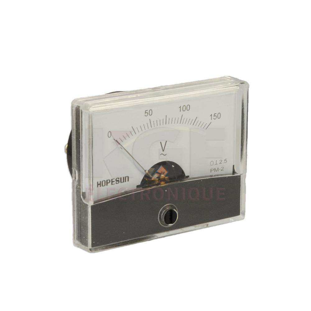 Voltmètre Analogique 150VAC, 60 x 47mm