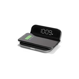 Réveil compact avec chargeur sans fil Qi et USB Gris