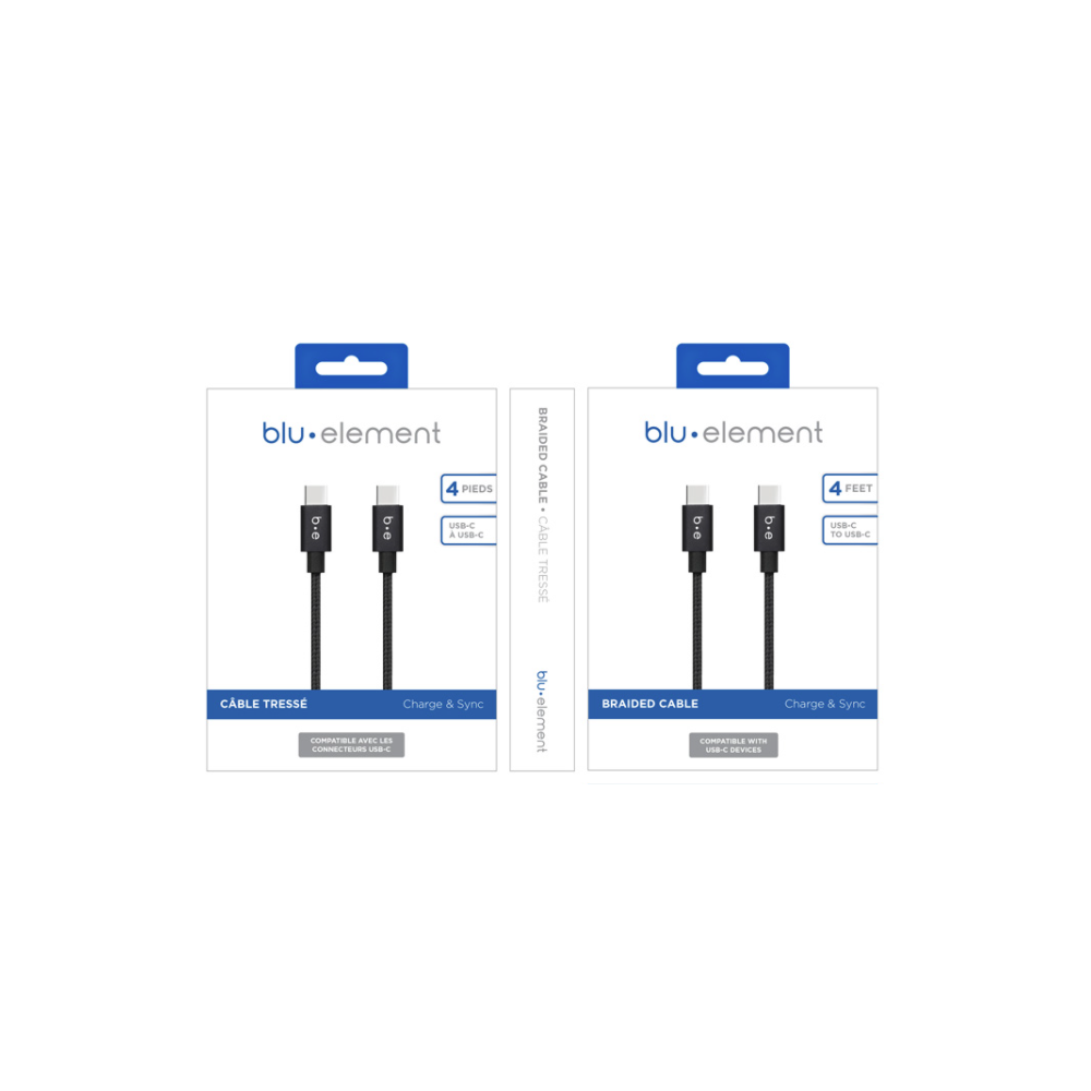 USB-C to USB-C Braided Charge/Sync Cable 4ft