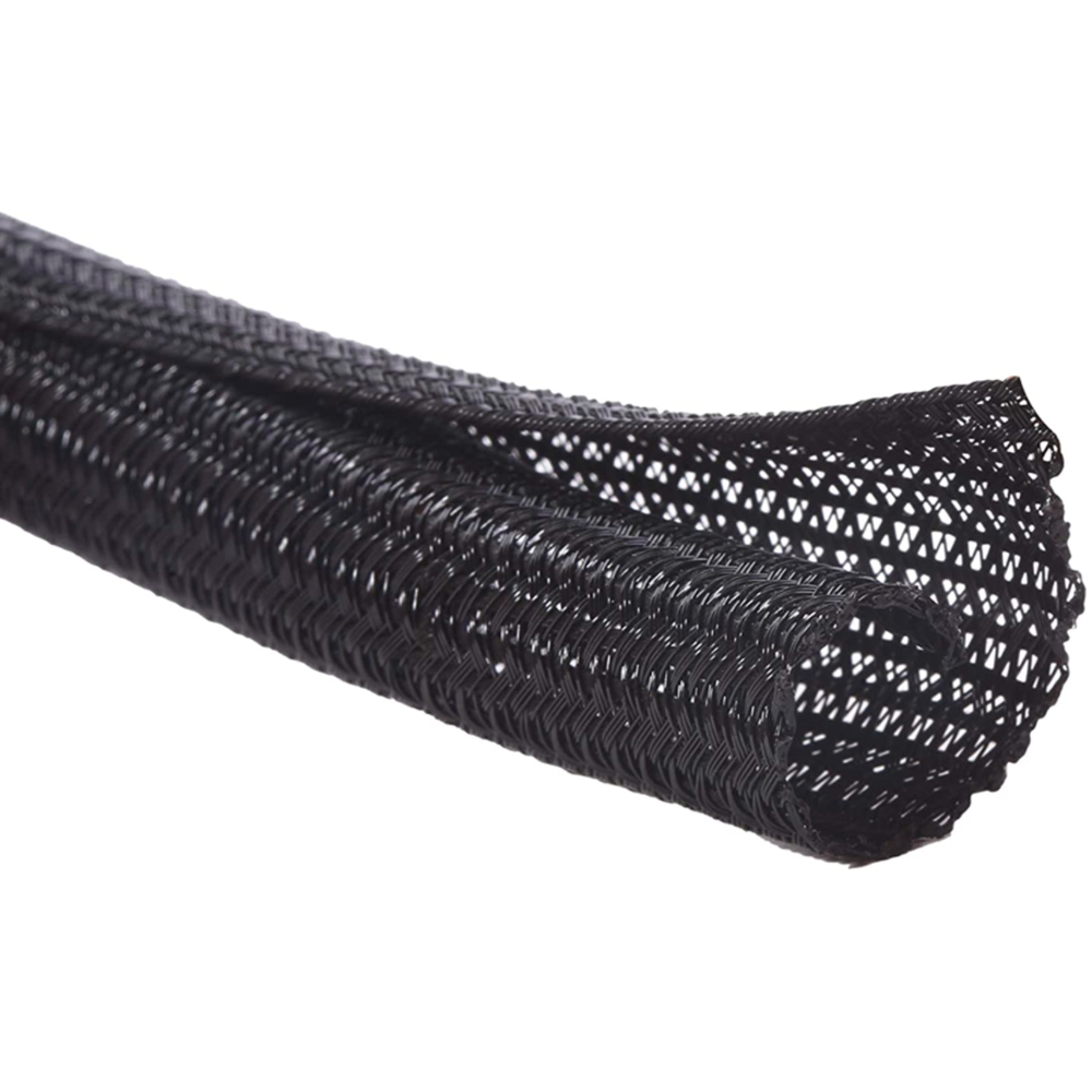 Split Braided Wrap Sleeving Black 3/4 5 Feet - Wiring
