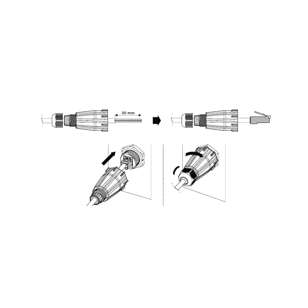 Bout pour RJ45 étanche IP68