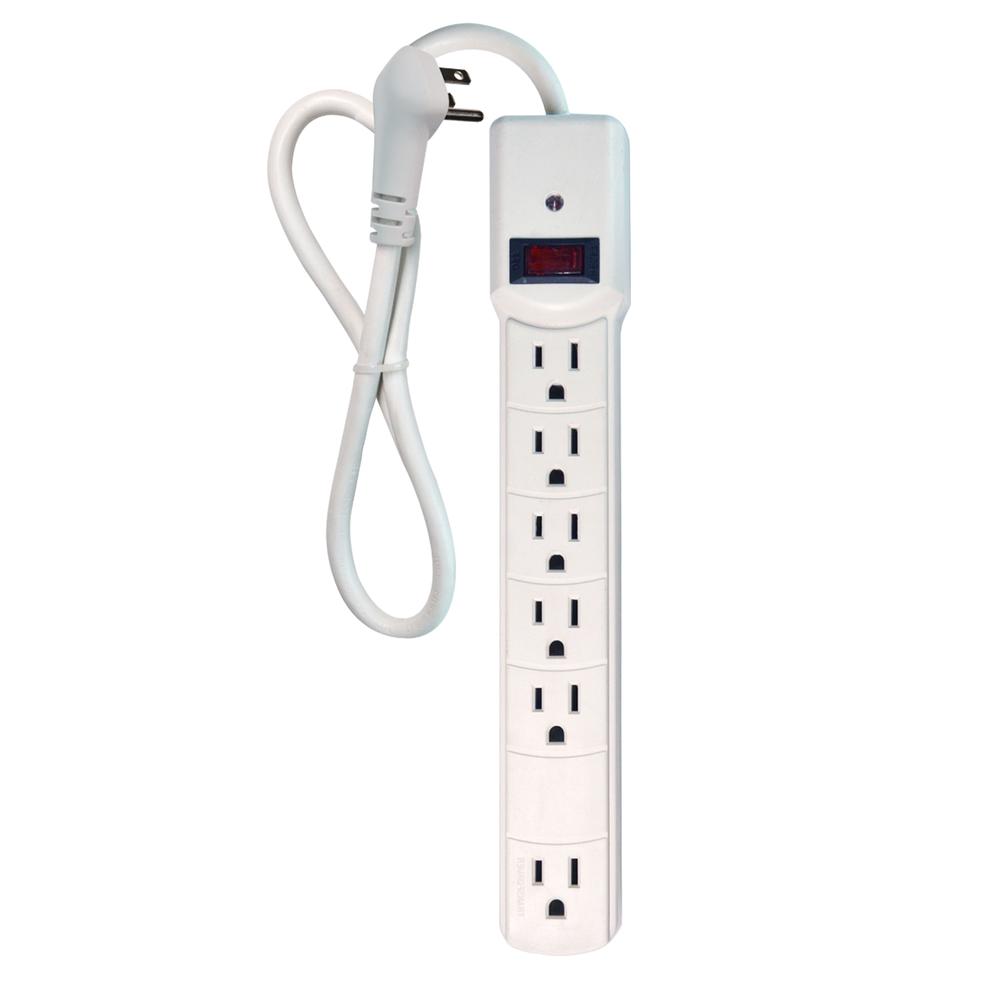 4' 6 Outlet 450 Joules Indoor Power Strip