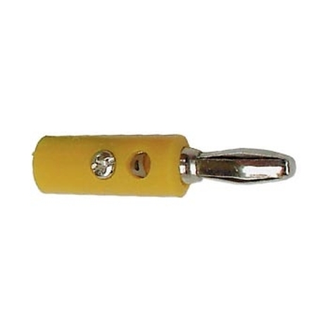 Banana Plug Screw Connection with Hole - Yellow
