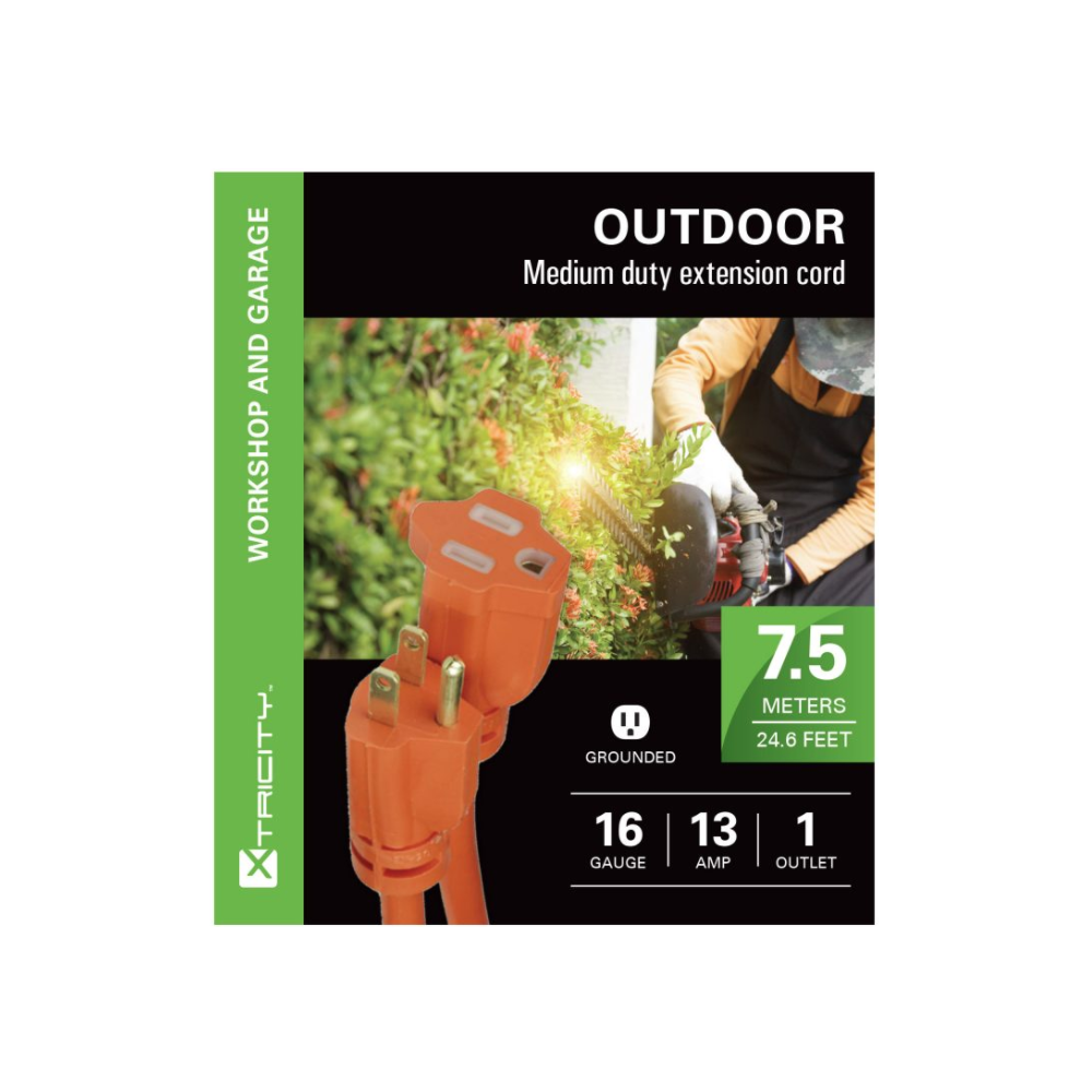 7.5m Outdoor Medium Duty Extension Cord
