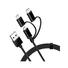 3-in-1 Apple Lightning/Micro B/Type-C to USB A Male Cable with Black Mesh - Apple MFi certified
