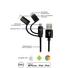 3-in-1 Apple Lightning/Micro B/Type-C to USB A Male Cable with Black Mesh - Apple MFi certified