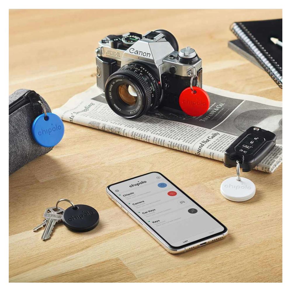 Chipolo - One 4 PACK Bluetooth Item Finder White - Black - Blue - Red
