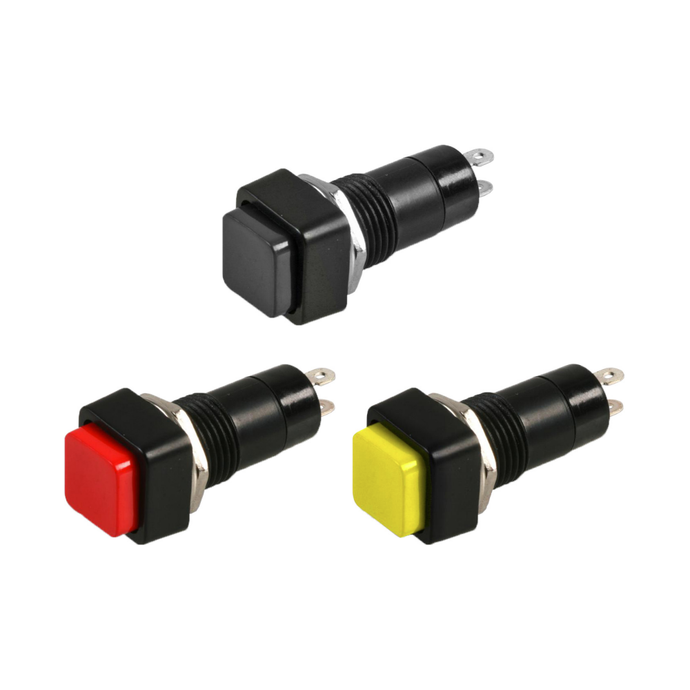 SPST Square Push Button Switch OFF/-/(ON Momentary)