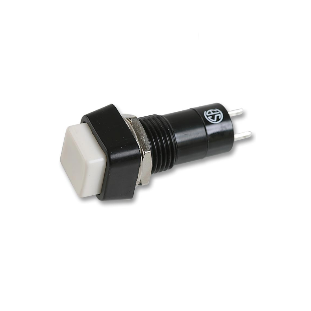 Interrupteur à bouton-poussoir 12.2mm SPST-NC (Off)-On Carré Blanc