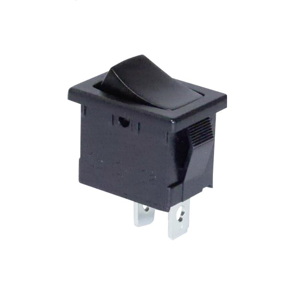 Rocker Switch SPST On-Off Black Panel Mount 15A