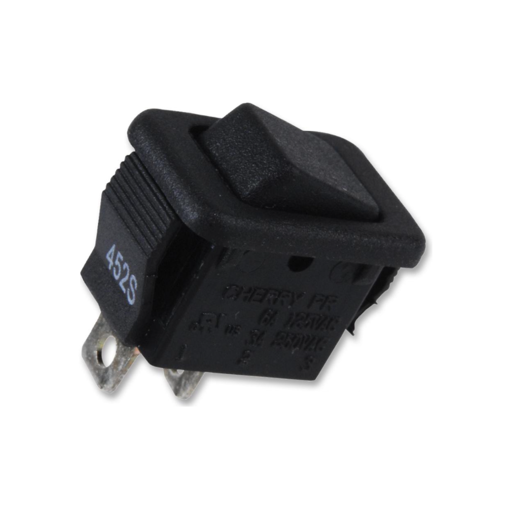 Rocker Switch SPST On-Off Black Panel Mount 3A