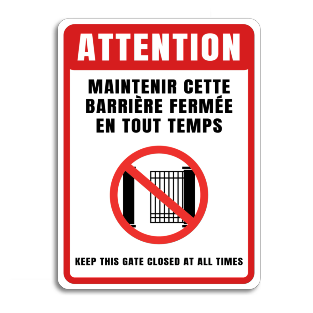 Surveillance sign - Keep this gate closed
