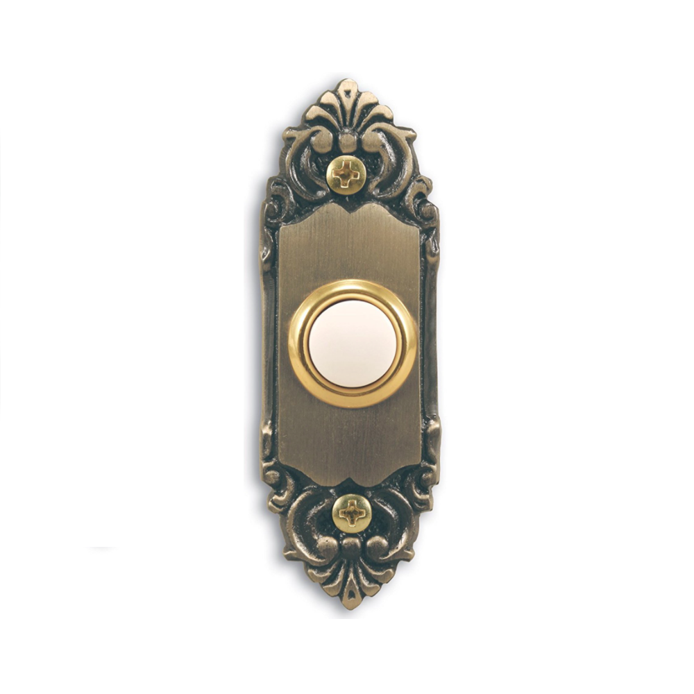 Heath Zenith 925-A Lighted Traditional Doorbell Antique Brass Finish