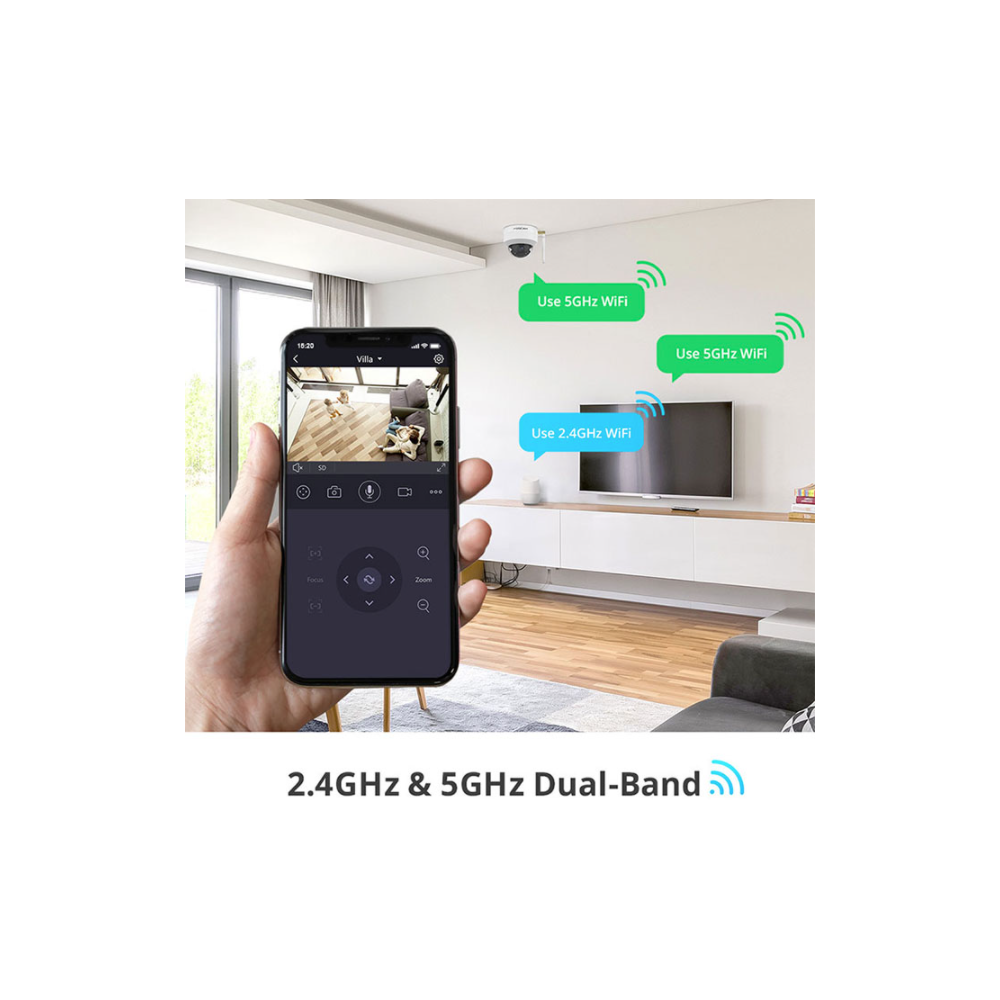 Foscam D4Z 4MP Caméra dôme IP double bande Wi-Fi PTZ Zoom optique X4
