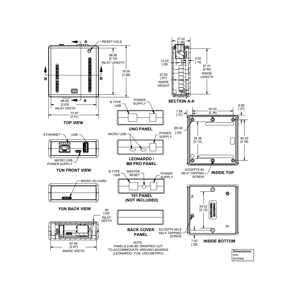 Plastic Enclosures Designed For Arduino 1593HAMARGY