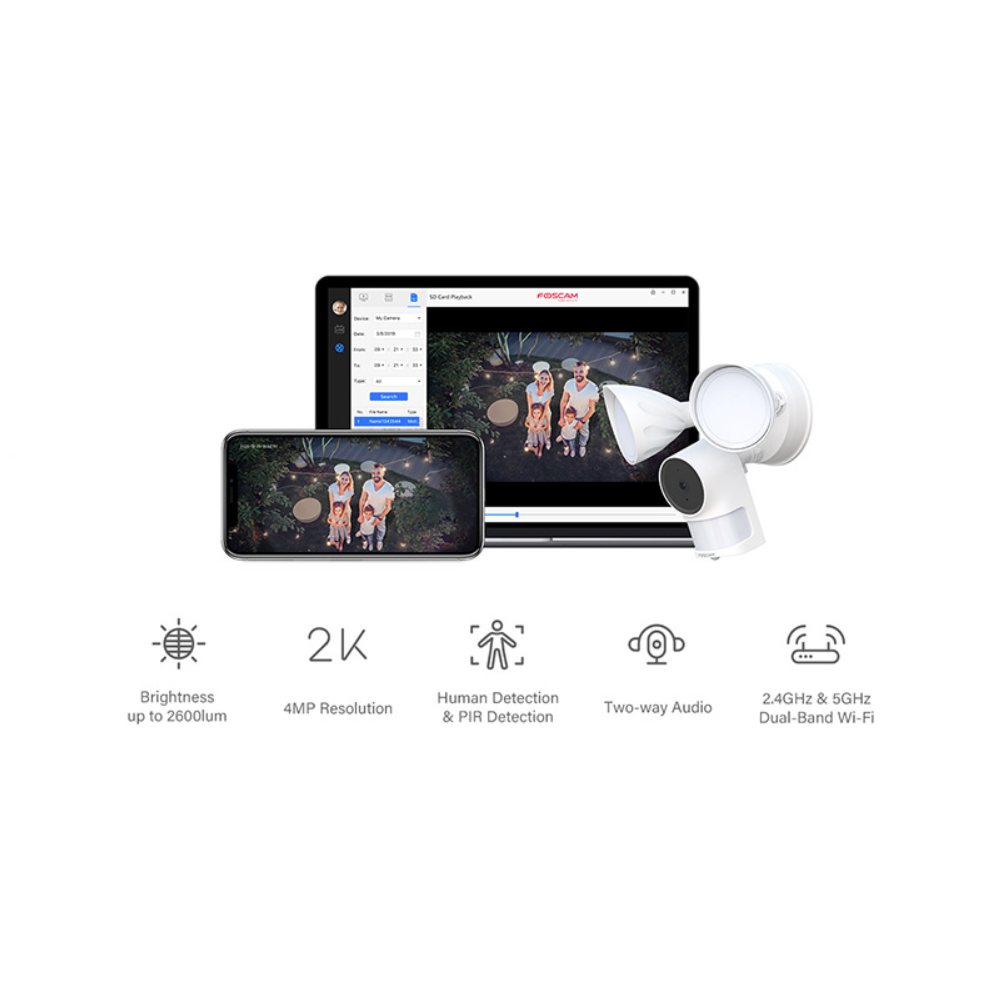 Foscam F41 Quad HD Dual-Band Wi-Fi PIR IP Floodlight Camera