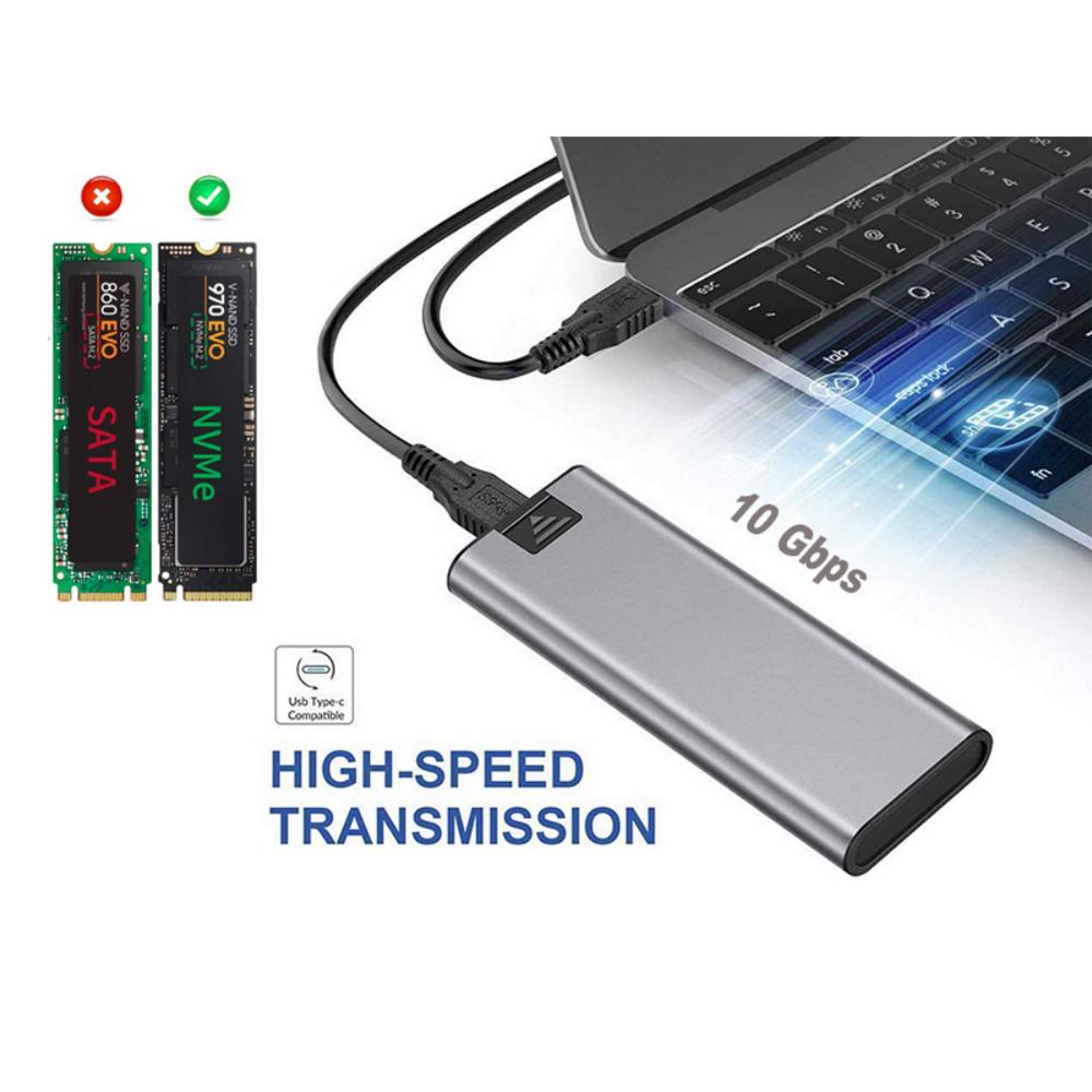 Portable M.2 NVME to USB3.1 Type-C GEN2 10GBPS Enclosure