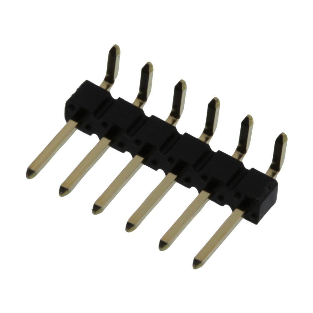 Pin Header R/A Board-to-Board 2.54mm 1 Rangée 6 Contacts Trou de passage Angle droit